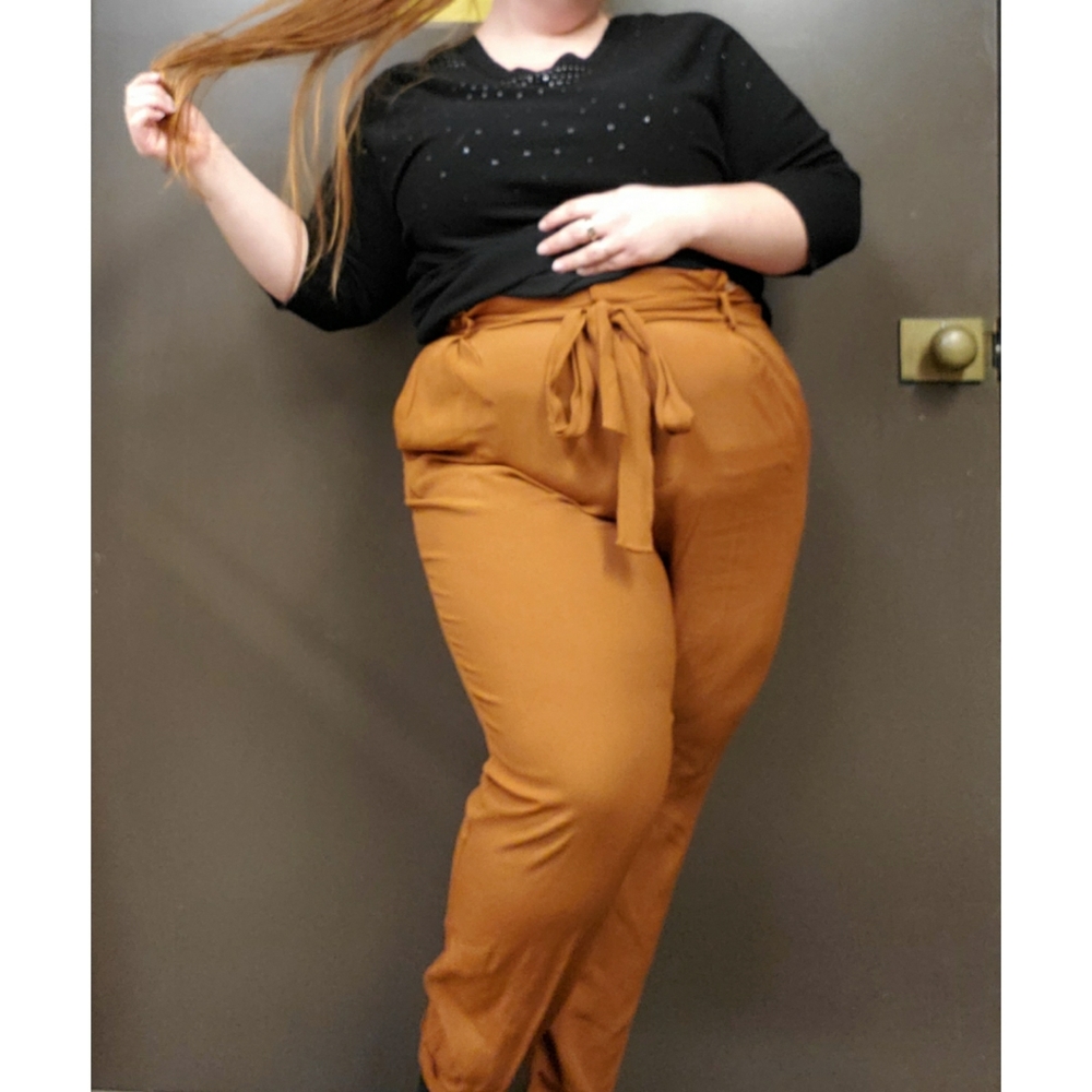 SOLD Plus Size Paper Bag Orange Pants Size 2x